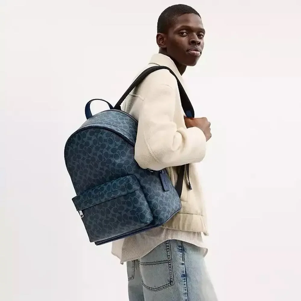 NWT Coach Taylor Backpack In Signature Canvas Signature CDX95 SV/Ink Blue